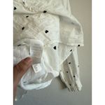 Loft  Top Small Smocked Shirt Hearts Swiss Dot Cotton White Blouse Ruffled XXL Photo 9