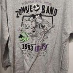 Disney Nightmare Before Christmas Sleep Shirt Womens M Grey Zombie Band Tour Photo 0