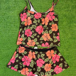 Catalina Vintage Y2K  Floral Skirt Swimsuit Set Two Piece Vacation‎ Resortwear Photo 0