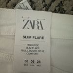 ZARA  Slim Flare High-Rise Jeans Full-Length Split Photo 3