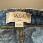 Loft EUC Distressed Blue Denim Button-Down Pencil Skirt Photo 2