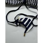 Anne cole NWD Studio Navy Blue Striped Smocked Bikini Top Women’s Size Large Photo 4