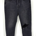 Levi's Levi’s Wedgie Straight Ankle Jeans Size 28 Black Raw Hem Photo 0