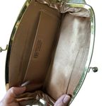 VTG Avon Kadin Gold Shimmer Floral Clutch Handbag Top Snap Satin Lining 10X5” Photo 3