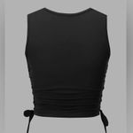SheIn  Graphic Handprint Sleeveless Drawstring Ruched crop tank, size small. Photo 4