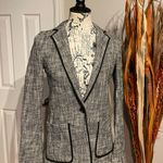 Anthropologie Cartonnier Blazer Tricolor Print Ombre Houndstooth One Button Preppy Tomboy Work Office Fit Flare Fall Light Weight Photo 0