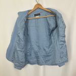 Donna Morgan  Silk Linen Blend Blazer‎ Snap Front Career Jacket Blue Womens 14 Photo 4