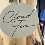 Cloud Ten Women's Large Linen Blend Dress Cream Black Floral Print Pockets New Photo 12