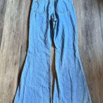 Princess Polly  Light Blue High Waist Raw Hem Flare Leg Jeans Size 4 Photo 1