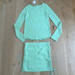 Free People Co-Ord Sweater & Mini Skirt Cabo Size XS Green Photo 3
