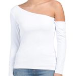 Susana Monaco NWT! Sz XS Long Sleeve Open Shoulder White Knit Top Photo 1