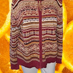 Tiara International Tiara Red Tan Design Full Zip With Shoulder‎ Pads Size Medium Photo 0