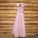 Mac Duggal 49252 Pink Iridescent One Shoulder Rosette Ball Gown Photo 9