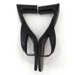 Cink Me Faux Vegan Leather Heeled Sandals Black Thong Size 39 US 6 Photo 4