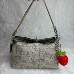 Coach y2k Silver Gray Signature Canvas Mini Purse / Wristlet Photo 1