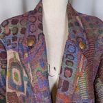 American Vintage 90s Vintage Tapestry Oversized Abstract Print Blazer Green Red Multicolor Large Photo 11