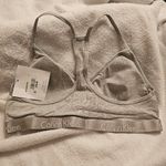Calvin Klein  Women's Motive Cotton Lightly Lined Bralette Bra Gray Heather Large Photo 2