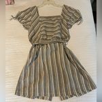 Purple Snow Button Up Stripped Dress Photo 2