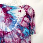 Talbots Large Top Handmade Tie Dye Purple Blue Spiral Boho Festival Knit 1751 Photo 7
