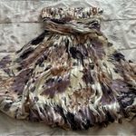 BCBG Maxazria 100% silk floral strapless fit & flare mini dress, size 4 party Photo 12