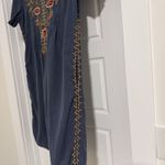 Coldwater Creek  Embroidered Cotton Linen Dress Sz M‎ Pockets Photo 2