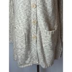 Michael Stars Ivory And Tan Heathered Mock Neck Long Line Cardigan Sweater 2 Photo 5