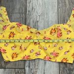 Glamaker Cropped Yellow Long Balloon Sleeve Floral Blouse Top Size Large Photo 7