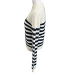 ZARA  NWT Striped Knit Pullover Sweater Women’s Size Medium Button Shoulder Photo 3