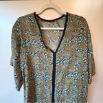 ZARA Yellow and Black Floral Tunic v-neck Top Photo 1