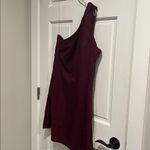 A New Day  Burgundy One Shoulder Linen Dress Size Large NWT Photo 3