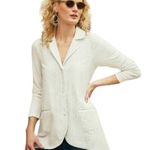 Soft Surroundings NEW  Pippa Pinstriped Cotton Flax Blazer Size XS Photo 0