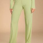 Lounge Lulu’s Light Green Ribbed Wide-Leg Pants Photo 1