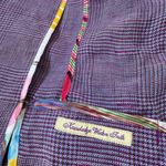 Robert Graham Purple & Pink Plaid Lightweight Single Breasted Blazer Size M Photo 7