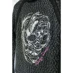 Harley Davidson Womens Hoodie Jacket Skull Chain Accent 1903 Size Medium Tweed Black Photo 4