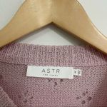 ASTR NWOT THE LABEL Sweater Belle Pointelle Pink Lavender Perforated Floral Med Photo 6
