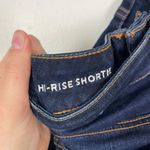 American Eagle Woman's 2 Hi-Rise Shortie Denim Shorts Dark Wash Summer Cut Offs Photo 3
