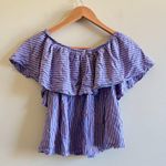 Kimchi Blue Urban Outfitters Striped Off Shoulder Ruffle Crop Top Womens Size XS Photo 6