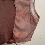 Cropped Ribbed Tank Top Mauve Pink Tie Dye Size XS Photo 6