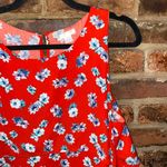 Xhilaration Orange Floral Tiered Peek-A-Boo Keyhole Sleeveless Top Women's Large Photo 1