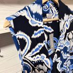 Chico's Womens Size 18 Blue White Paisley Sleeveless Stretch V Neck Midi Dress Photo 7