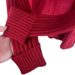 Coldwater Creek Vintage Women's 2X Cable Knit Suede Sweater Jacket Full Zip Red Photo 6