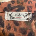 Free People  Womens Early Morning Button Up Shirt S Heart Leopard Brown & Black Photo 1