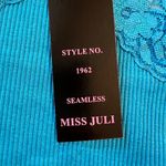 Miss Juli Womens Lace Trim Camisole Cami Blue Seamless Spaghetti Strap Tank Top Size M Photo 6