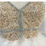 Custom chic wedding bachelorette homecoming prom dress w ostrich sequins ($675) White Size undefined Photo 3