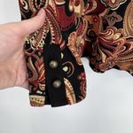 Vintage Y2K Mirasol Top Womens Large Black Acetate Fall Paisley Floral Print Photo 7