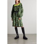 Batsheva X Laura Ashley Peasant Beaumaris Floral Dress‎ Size 4 Sherwood Forest Green Photo 2