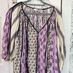 Rhode sita patchwork balloon sleeve trapeze dress Purple Size M Photo 7