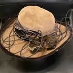 Angiolo Frasconi Women's‎ Brown Rabbit Hair Feathers Fedora Formal Hat One Size Photo 0