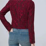White House | Black Market lace moto jacket red long sleeve womens medium L33 Photo 2