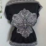Wet Seal Scarf Blouse Top Black White Paisley Design Photo 0